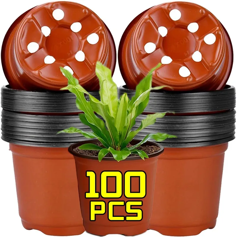 Plastic Seeding Nursery Pot Black Red Plants Nursery Pots Seedling Cups Grow Box Planters Home Garden Potted Container Wholesale
