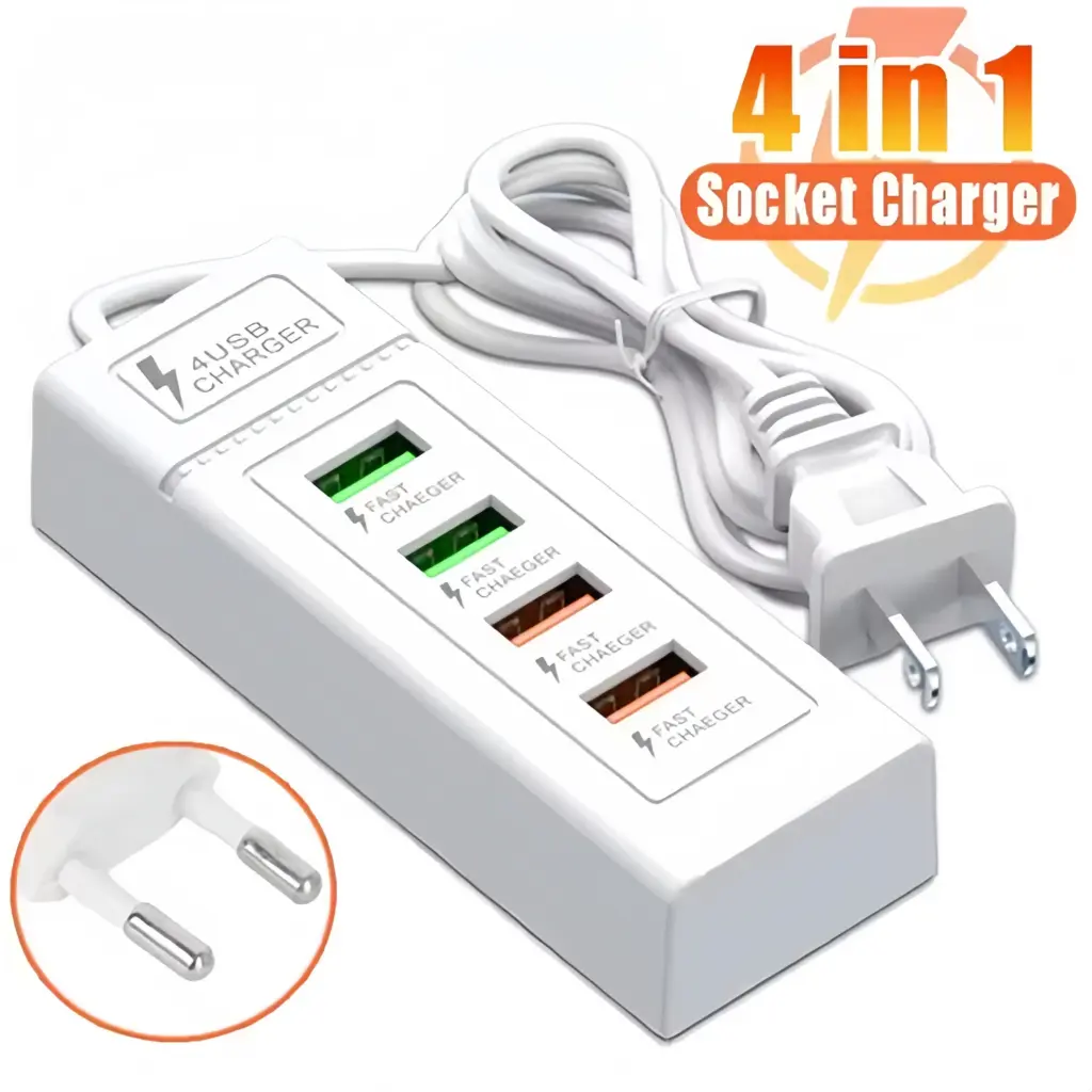 EU/US/UK Electrical Socket USB/PD Plug Power Strip Charger 5V4A USB TYPE C Charger Station Splitter Mobile Phone Charger USB-C