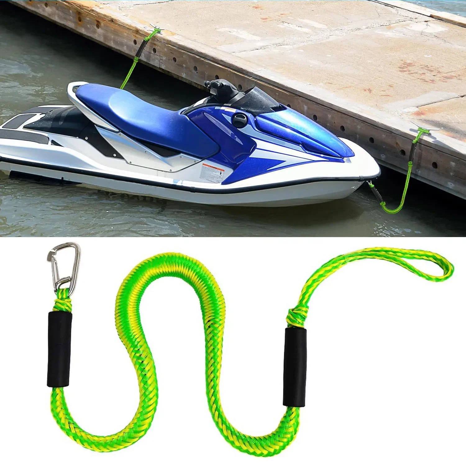 Boat Bungee Dock Lines Cords Docking Rope For Kayak Watercraft SeaDoos Jet Ski Pontoon Canoe Power Boat Mooring Rope Accessories