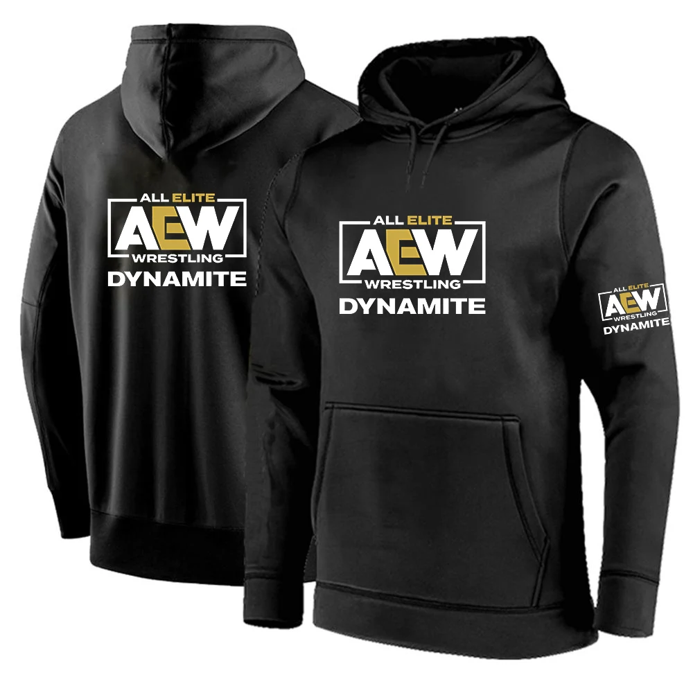 2024 All Elite AEW Wrestling AEW Men Spring Autumn Casual Solid Color Pullovers Hoodies Streetwear Sport Fashion Hot Sale Tops