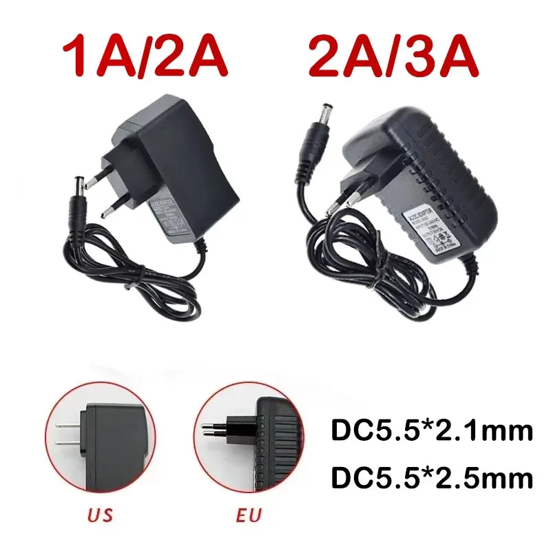 AC 110 220V to DC 5V 6V 9V 10V 12V Power Supply Adapter 1A 2A 3A Universal EU US Plug Charger for LED Strip CCTV Camera Router