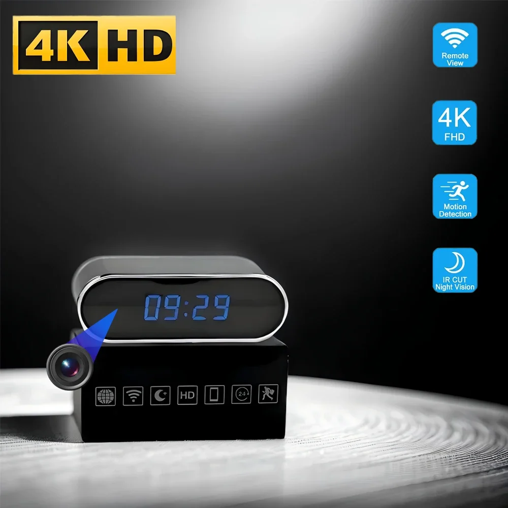 New upgraded version, 4K FHD mini camera, improved clarity, infrared night vision, mobile detection, WIFI remote viewing