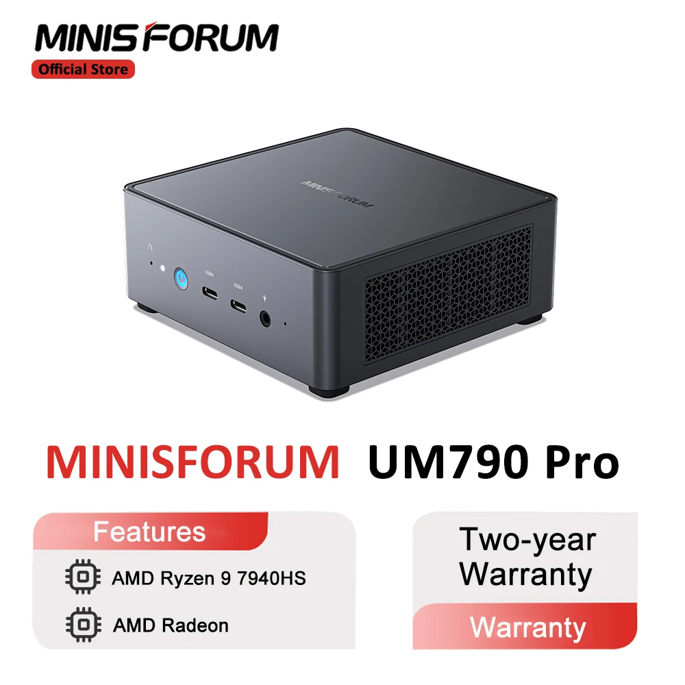 New MINISFORUM UM790 Pro Mini PC AMD Ryzen 9 7940HS Gaming Mini PC Window 11 DDR5 5600MHz USB4 WiFi 6E Desktop Mini Computer