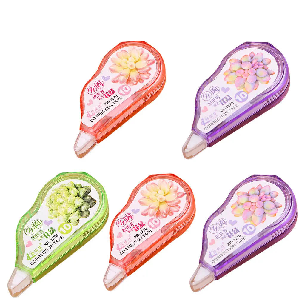 5Pcs Correction Tape Universal Easy Use Applicator Smooth Cover Correction Tape for Office School Student Supplies