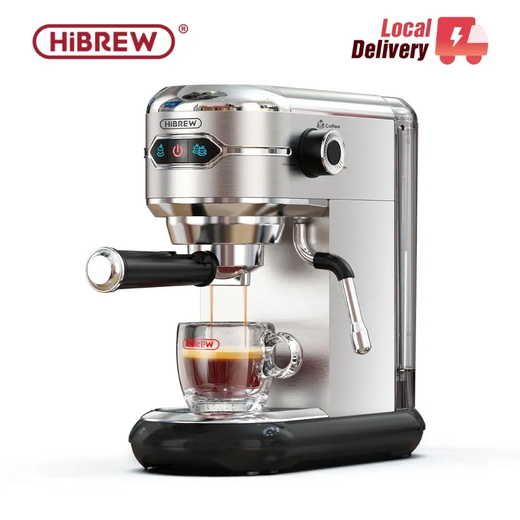 HiBREW Coffee Maker Cafetera 20 Bar Inox Semi Automatic Super Slim ESE POD& Powder Espresso Cappuccino Machine Hot Water H11