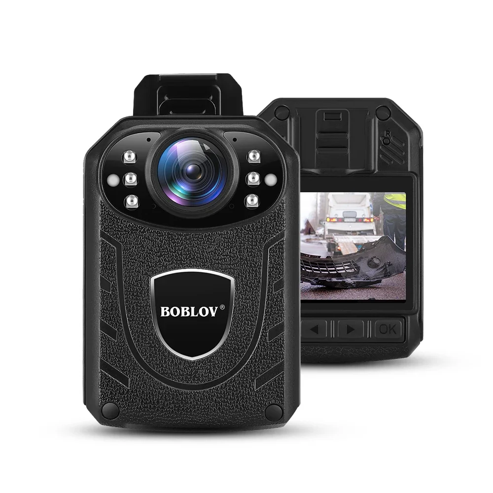 BOBLOV KJ21 Body Camera 1296P HD IR Night Vision, 170° Police Security DVR, Wearable Mini Camcorder for Evidence Recording