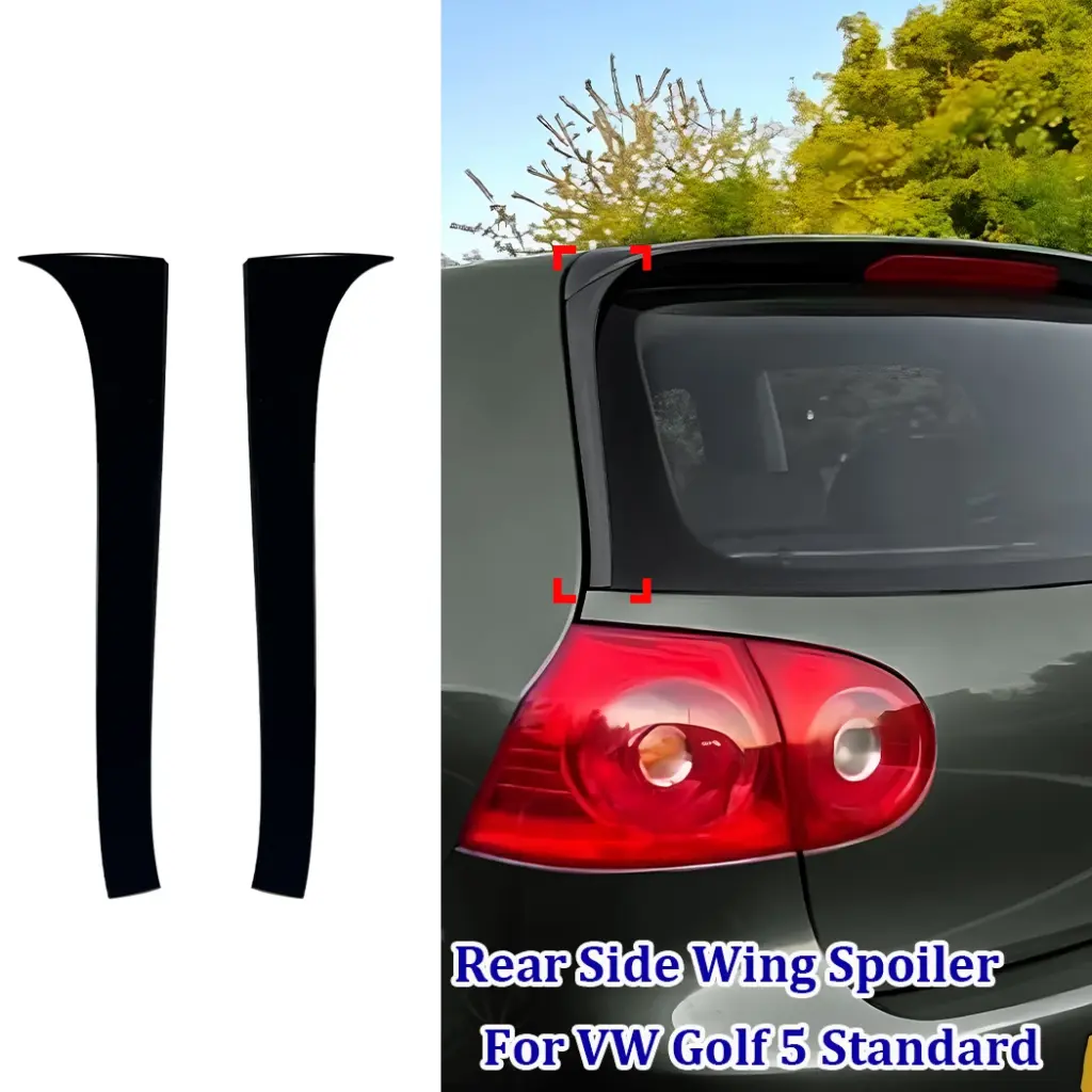 For VW Golf 5 Standard Rear Window Side Spoiler Lip Wing Gloss Black Tail Splitter Trim