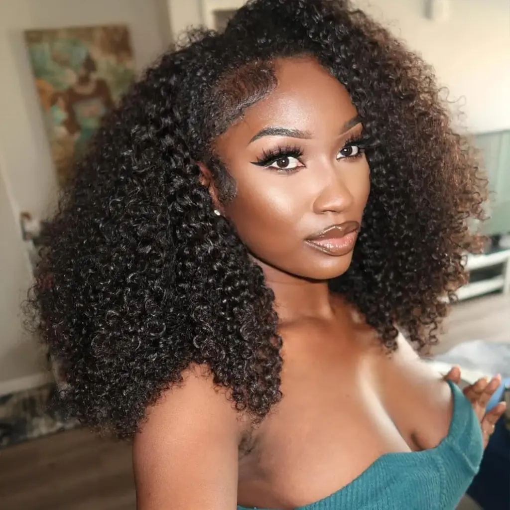 16-32 Inches 3 IN1 Beginner Friendly Curly Human Hair Wig Seamless Clip In Half Wigs No Glue Flip Over Hair Half Wig For Women
