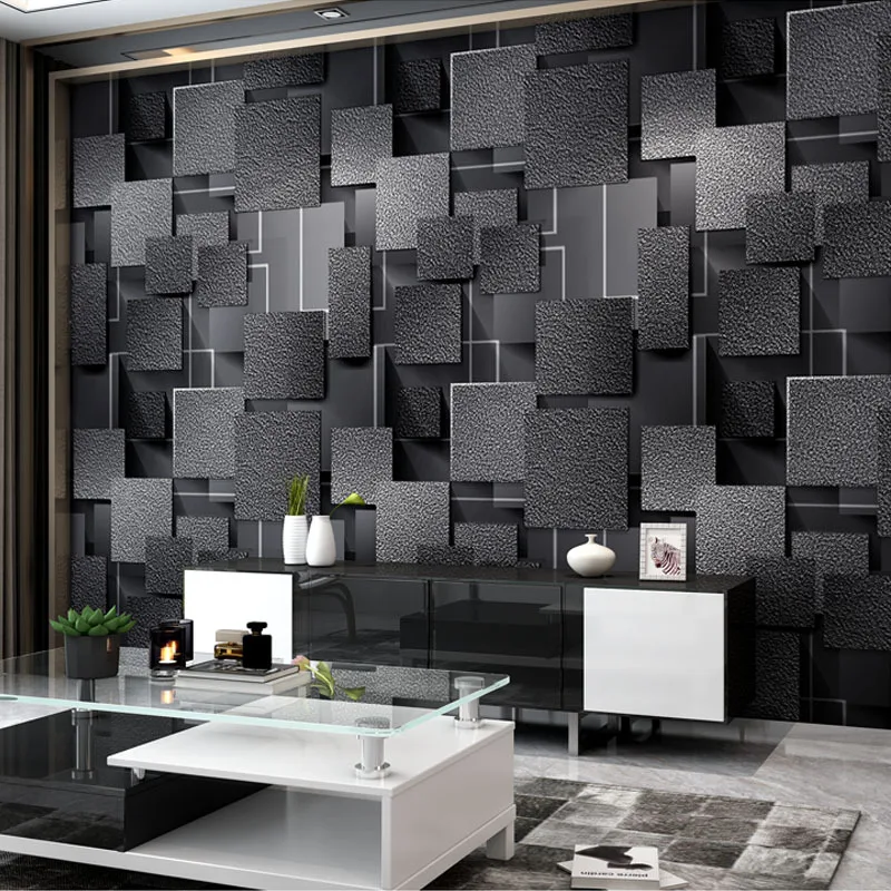 Modern 3D Lattice Non-woven Suede Wallpaper For Walls Roll Papel De Parede 3D Living Room Bedroom TV Background Wall Paper Decor