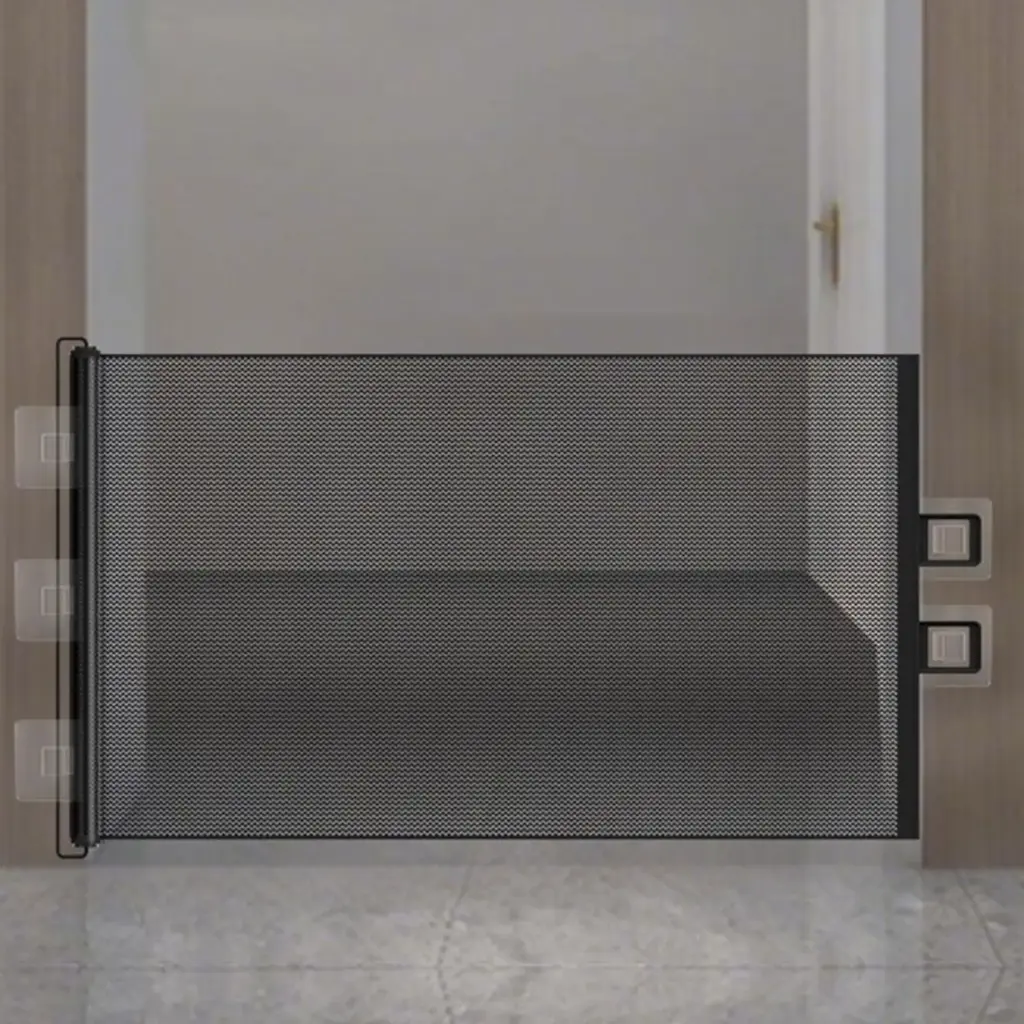 Retractable Baby Gate Retractable Safety Gate No-Drill Childproof Net Fence Cat Baffle for Indoor Staircase Patio Fireplace Deck