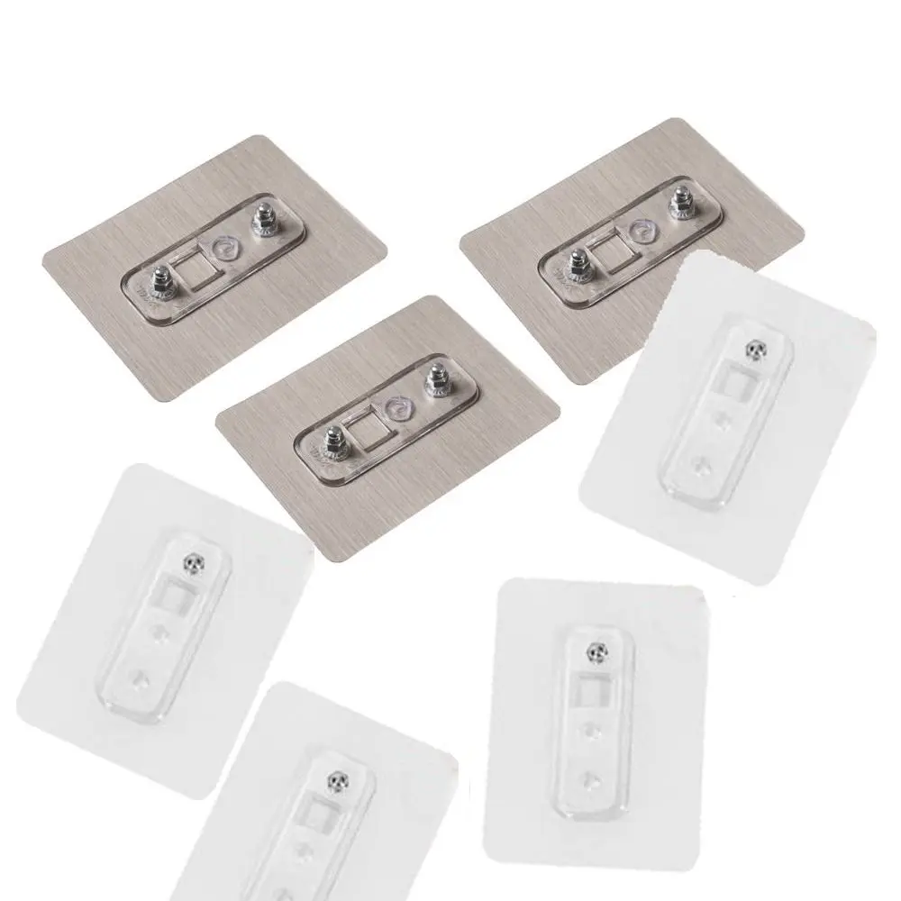 3Pcs Punching Free Screw Stickers Traceless Hooks Seamless Adhesive Picture Hanging Nail Bathroom Kitchen Holder Fittings