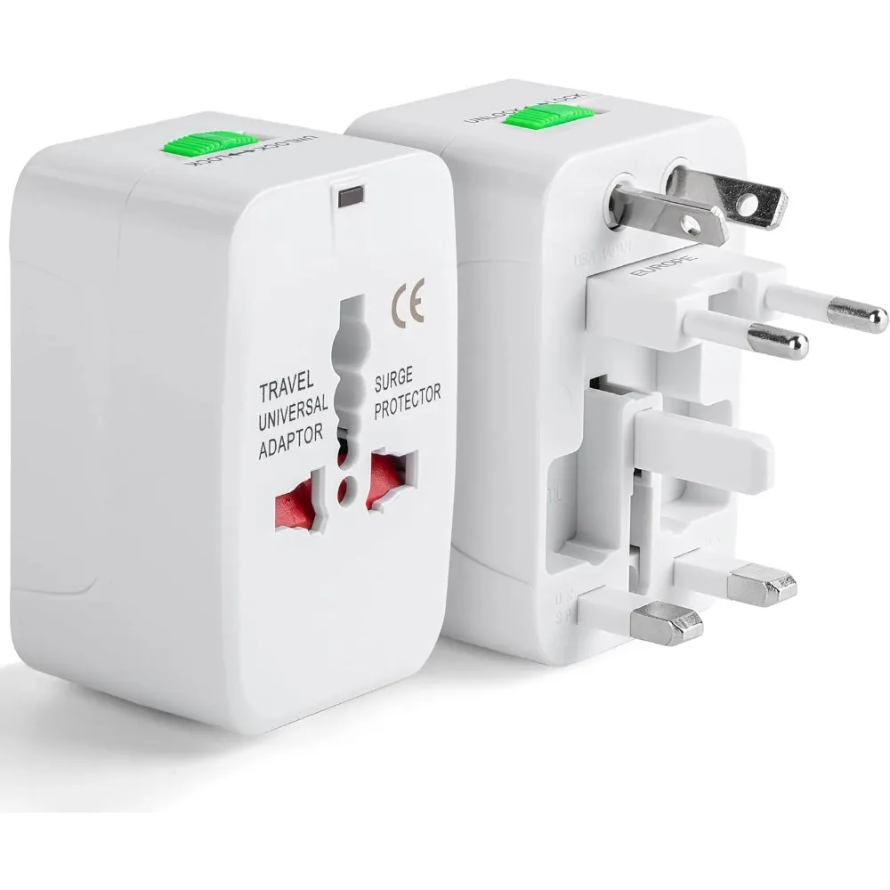 Universal Adapter for Travel, Compact International Power Adapter for USA, EU, UK, Australia, and India Outlets