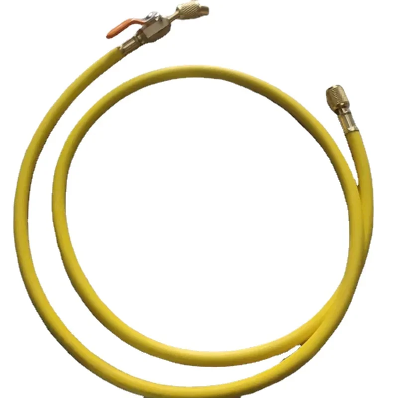 1pcs 150cm HVAC 1/4Inch SAE 600 PSI R134a R22 Charging Hoses with Shut Valve
