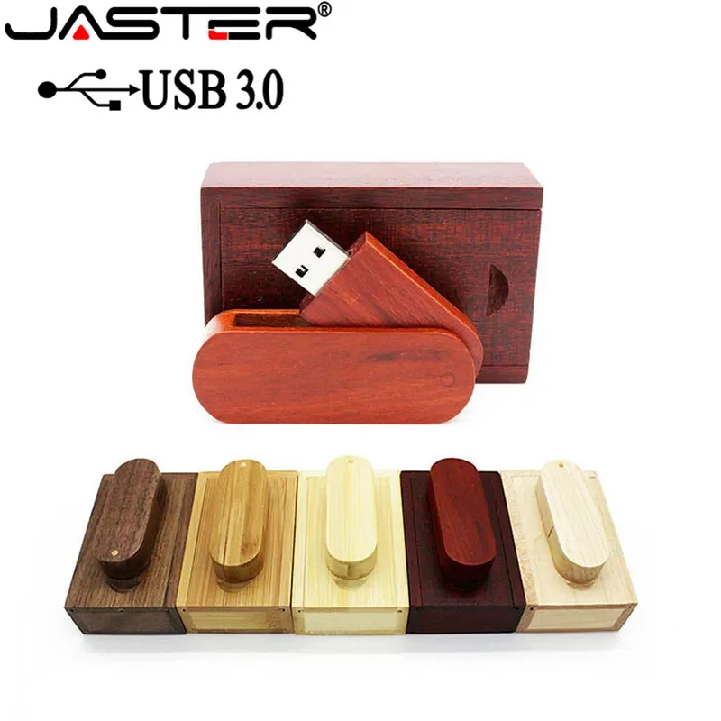 JASTER USB 3.0 wooden portable Wood USB Flash Drive pendrive 4GB 16G 32GB 64GB Memory stick wedding gift 1PCS free custom logo