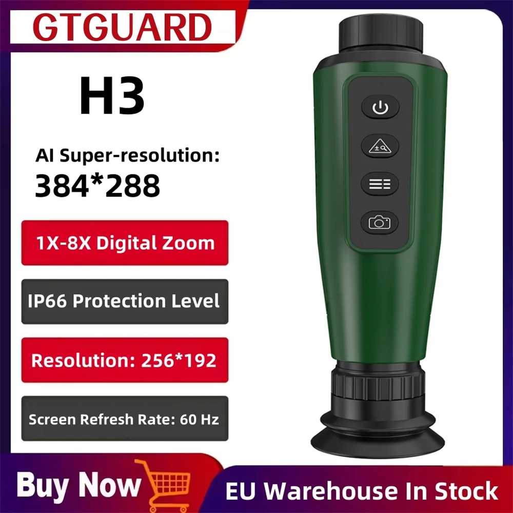 Thermal Imaging Monocular Night Vision Camera AI Super-resolution 384*288 Professional Camping Hunting Firefighting Surveillance