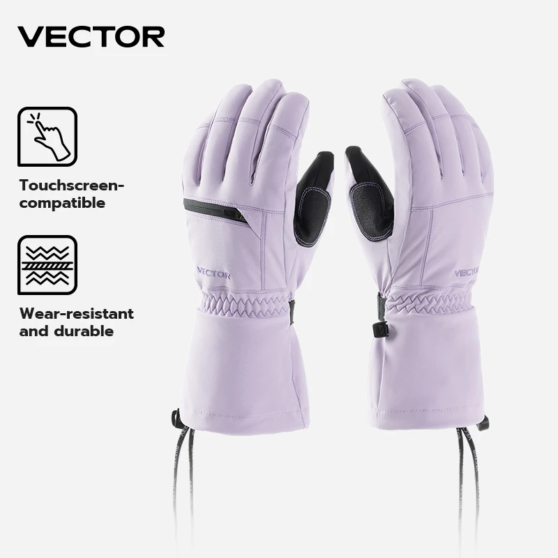 VECTOR Touchscreen P Cotton Waterproof Ski Gloves Wear Resistant PU Palm Moisture Resistant Warm Men and Women Five-finger Glove