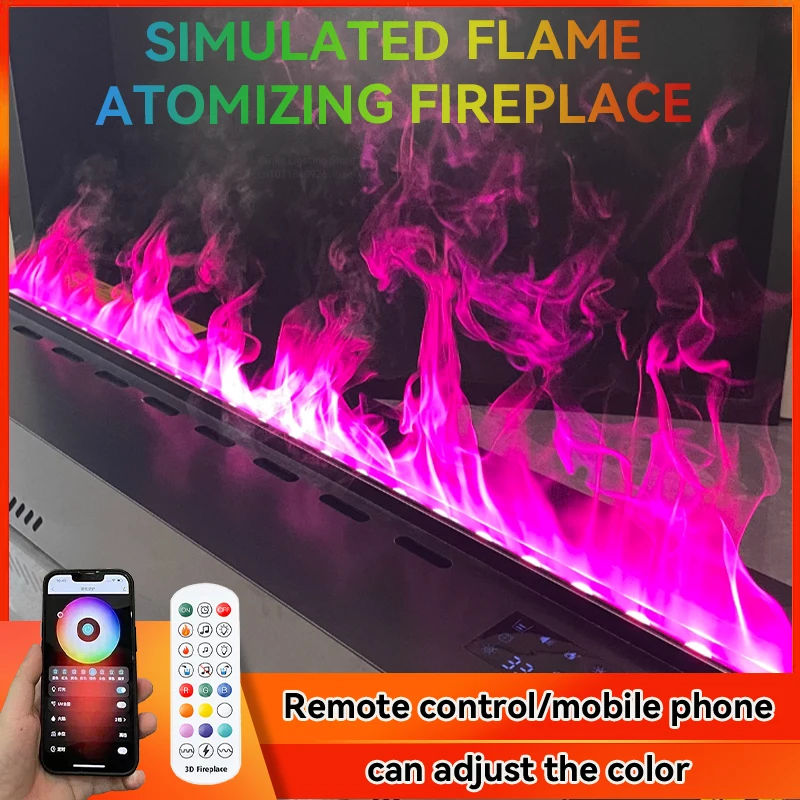 Smart 3D Atomized Fireplace LED Colorful Flame ECO Water Vapor Electric Fireplace for Living Room TV Wall Decor