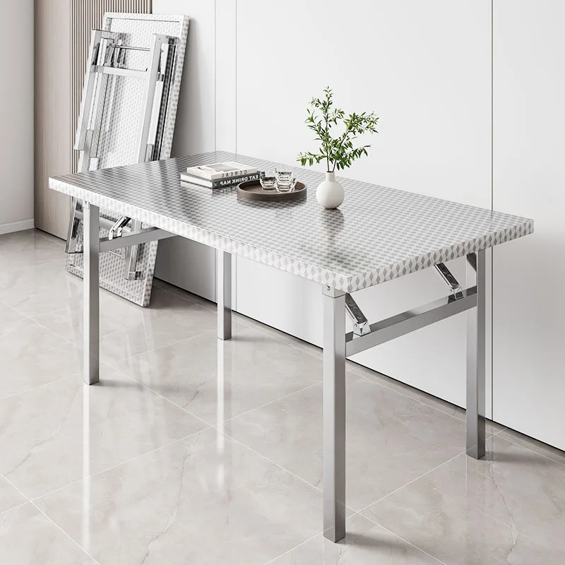 Stainless Steel Multifunctional Foldable Table Portable Outdoor Camping Desk Commercial Buffet Serving Counter Home Dining Table
