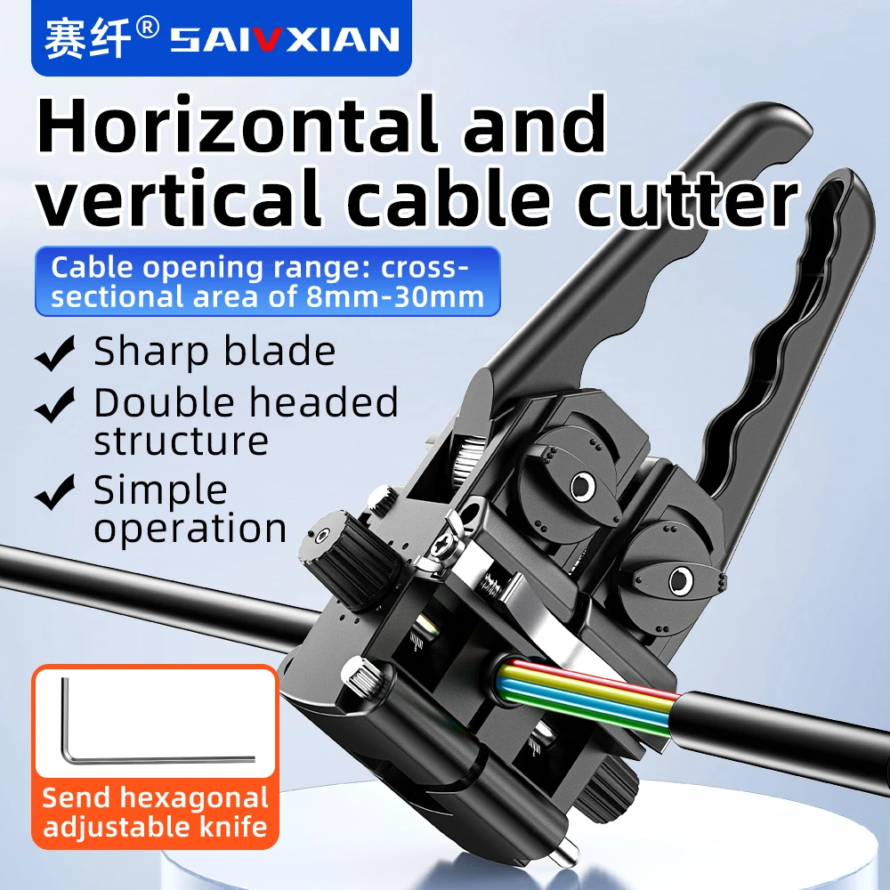 Fiber Optic Stripper Longitudinal Cable Jacket Slitter Cable Sheath Opening Cutter 8-30mm