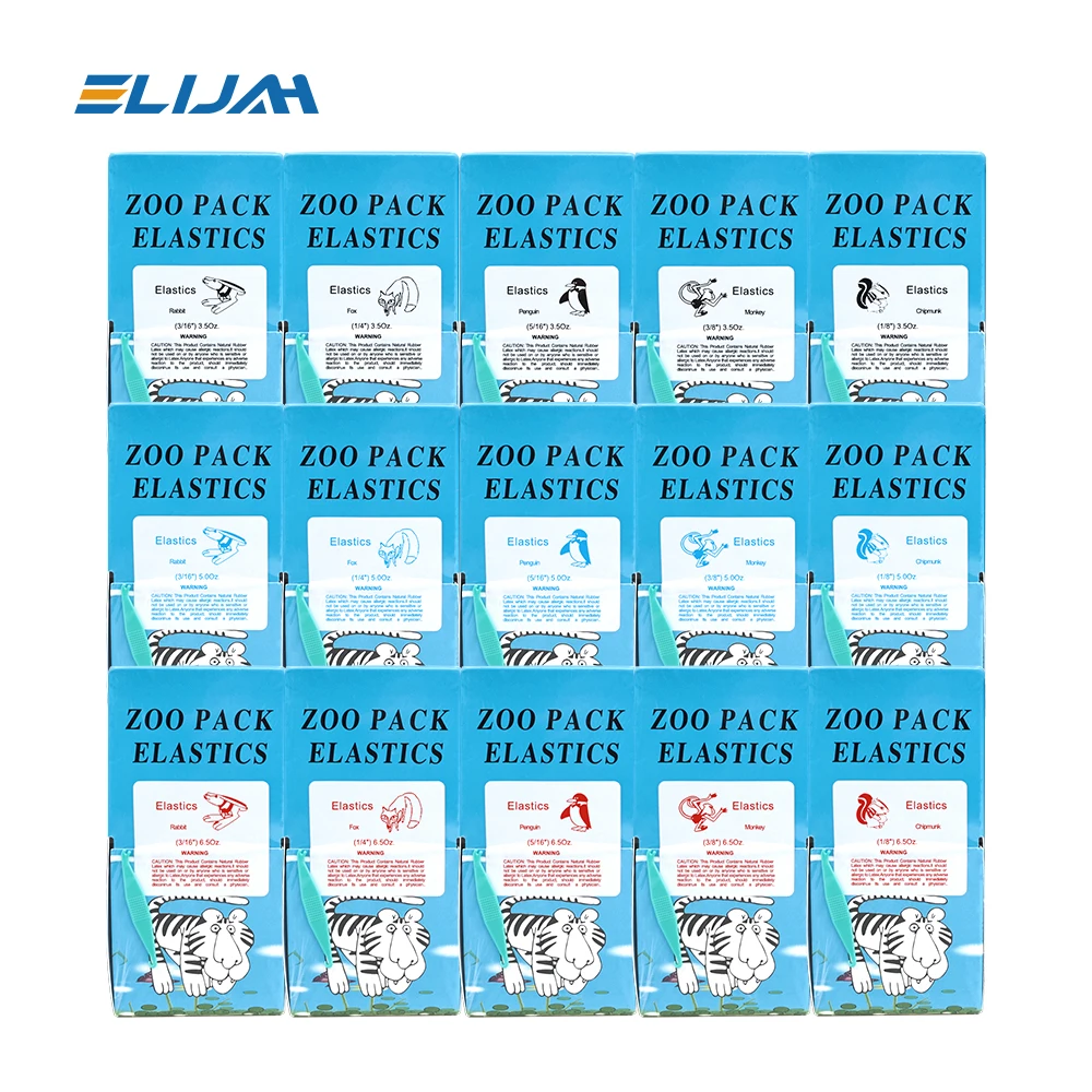 ELIJAH CYZ115 XYSZ 5000pcs/Box O-ring/inter Oral Elastics Dental Orthodontic Zoo Pack Elastics Rubber Bands Latex Ligatures Ties