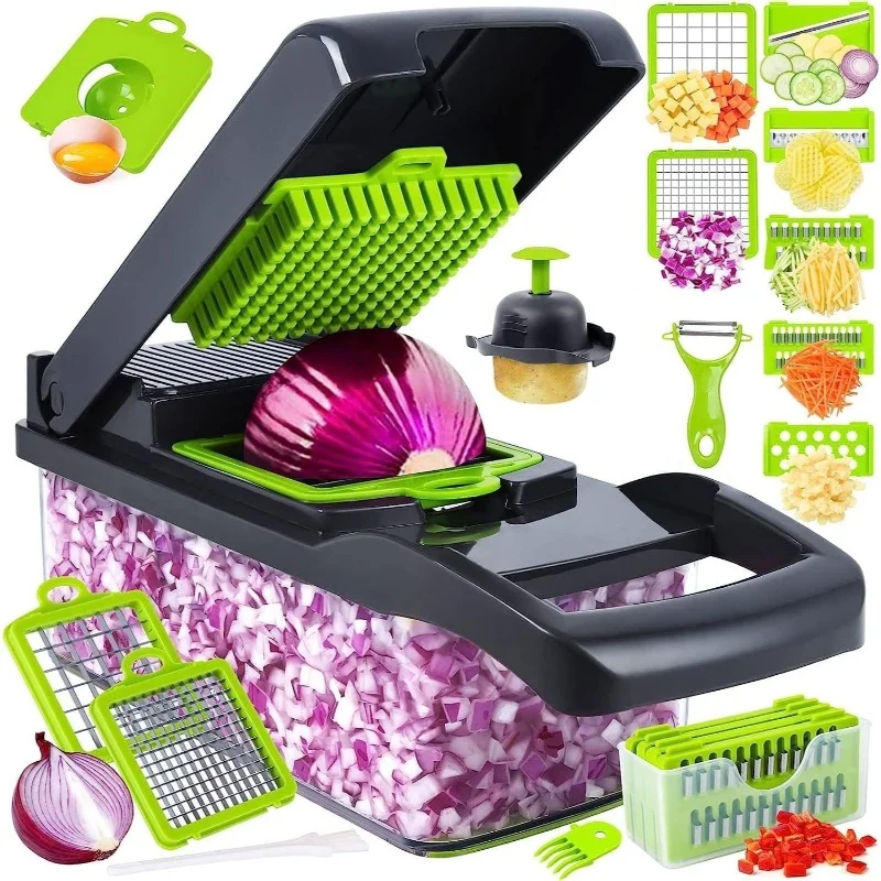 Multi-functional vegetable cutter, kitchen household, potato shreds, shredded and diced, radish grater, slicer