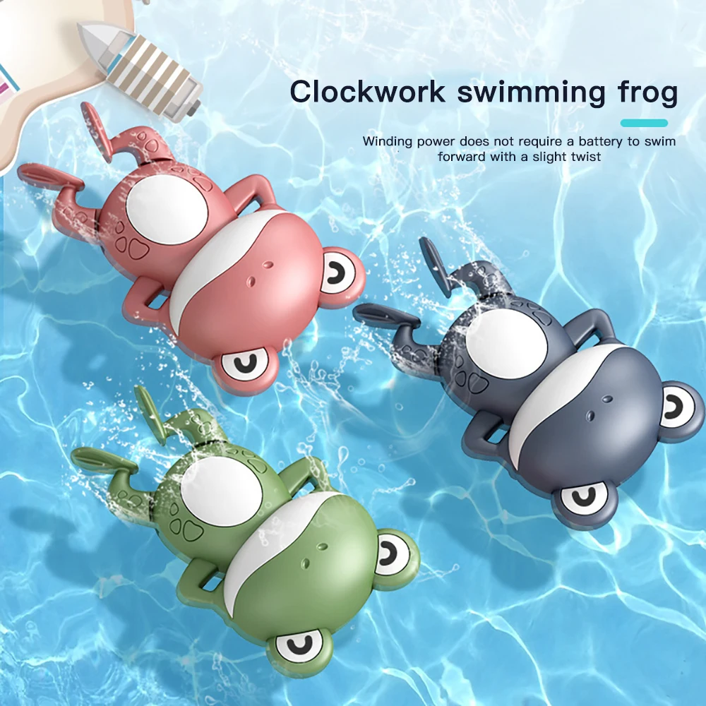 Baby Shower Clockwork Baby Water Cute Animal Swimming Frog Toy When Baby Bath In Bathroom Kid Clockwork Bath Toys Bathroom Toy