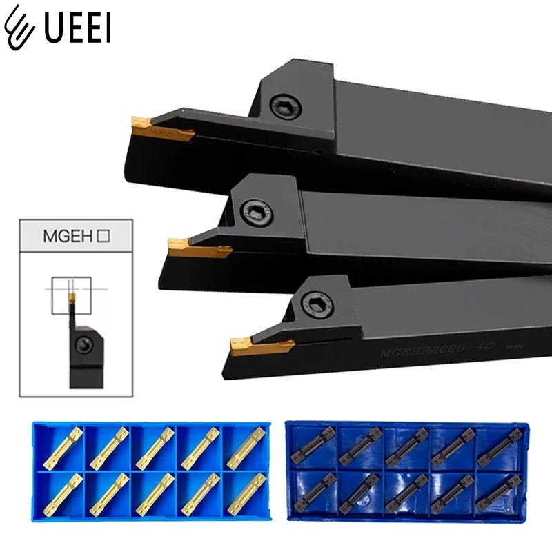 Grooving Tool Holder MGEHR1010 MGEHR1212 MGEHR1616 MGEHR2020 MGEHR2525 MGEHR3232 External Slotting Turning +10pcs MGMN Inserts