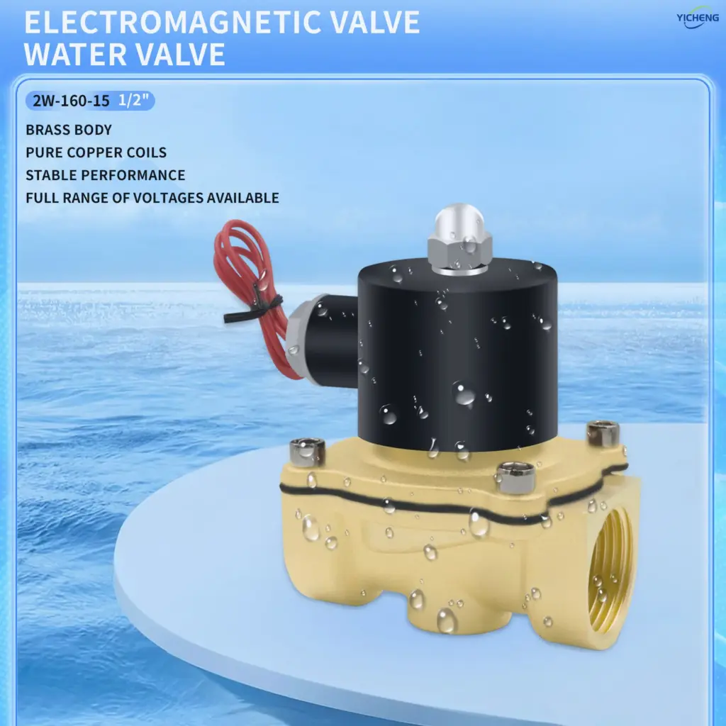 1/2 Inch Brass Electric Solenoid Valve Normally Closed,Water valve Air valve,Working medium Water,Air,oil liquid