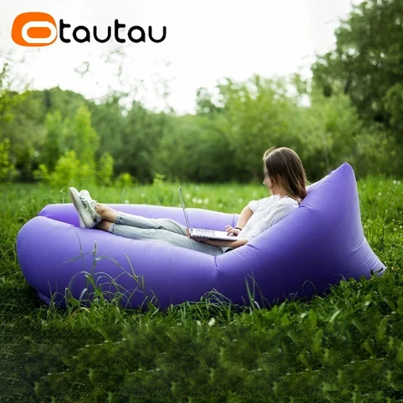 OTAUTAU Ultra Light Pillow Style Lazy Sofa Inflatable Sofa Portable Foldable Sleeping Bag Bed SF284