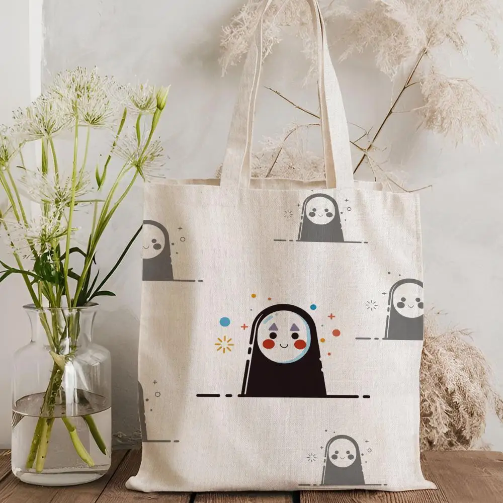 Anime S-Spirited A-aways Storage Bags Canvas Double-Sided Print Tote Bag Large Capacity Shoulder Fashion Shopping Handbag