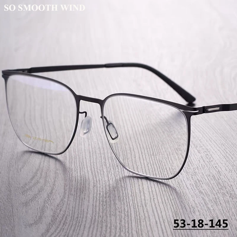 Screwless Square Titanium Glasses Frame Ultralight Classic Spectacles 9904 Men Women Business Integrated Thin Eyeglasses Eyewear