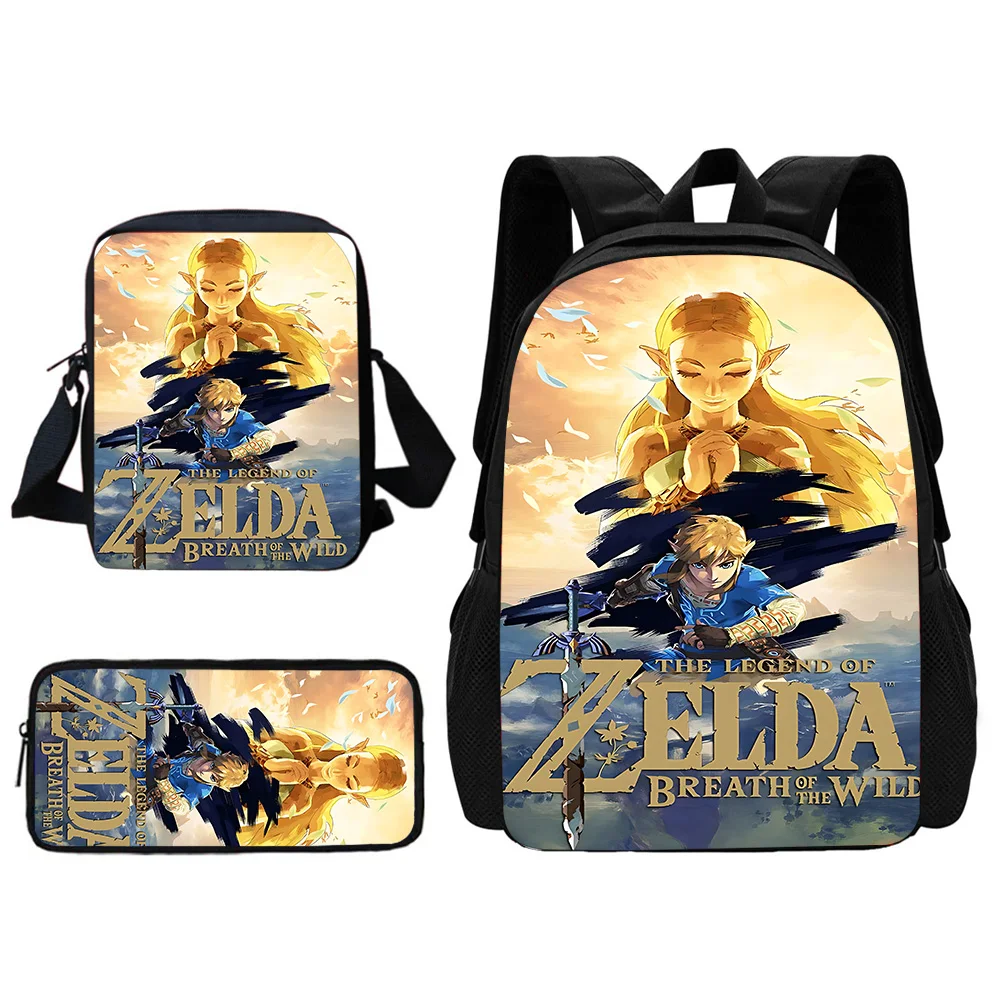 Child School The Legends of Zeldas Backpack with Lunch Bags ,Pencil Bags ,School Bags for Boys Girls Best Gift