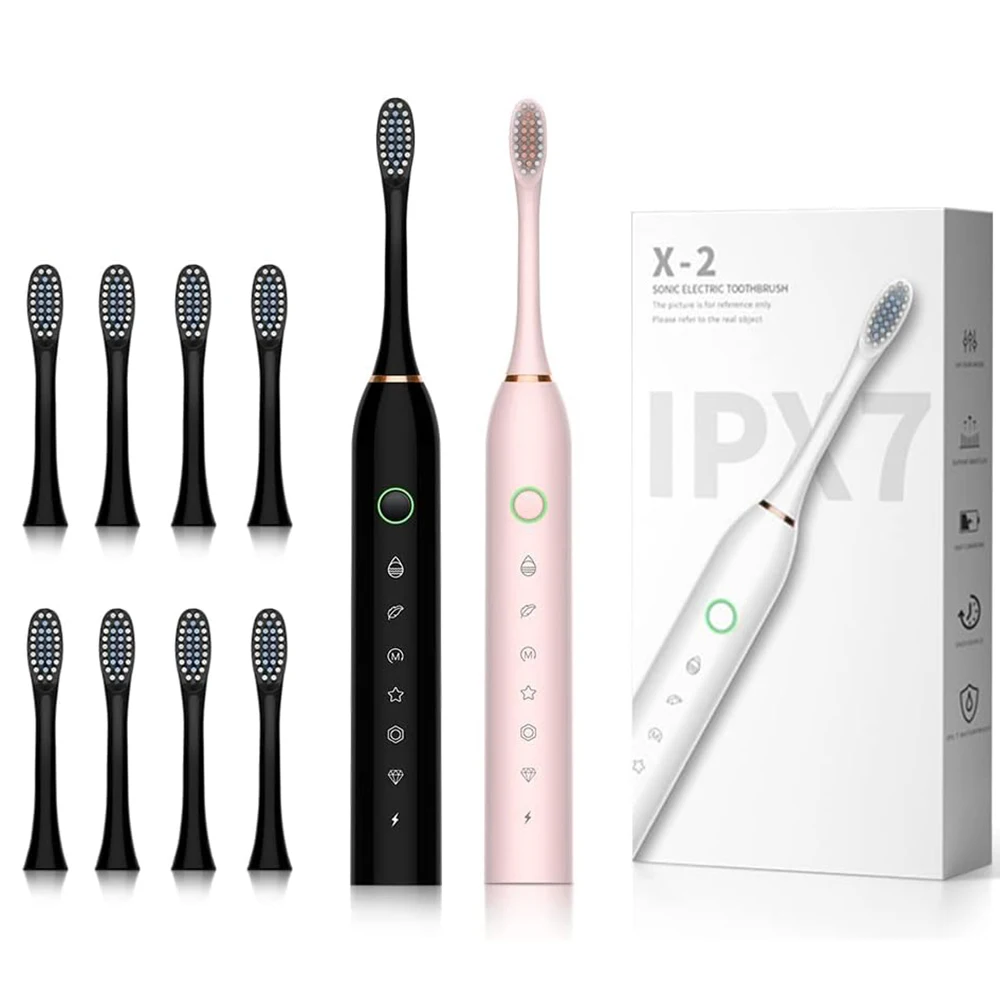 Sonic Electric Toothbrush Teeth Whitening Cleaning Tools Rechargeable Smart Tooth Brush For Adults Children With 8 Brush Head