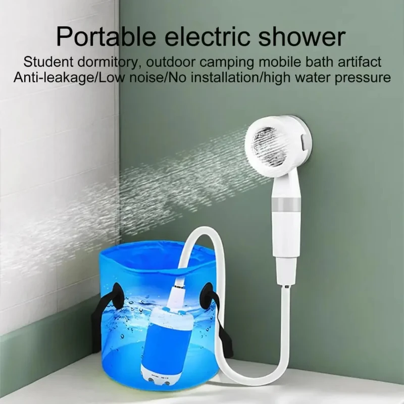 Travel Shower Kit - Lightweight Waterproof Camp Shower with Hose Handheld Sprayer for Hiking Backpacking Emergency