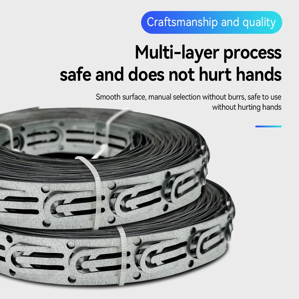 1-10m Stainless Steel Metal Cable Ties 19mm Width Floor Heating Wire Clip Heating System Roofing Wire Special Clip