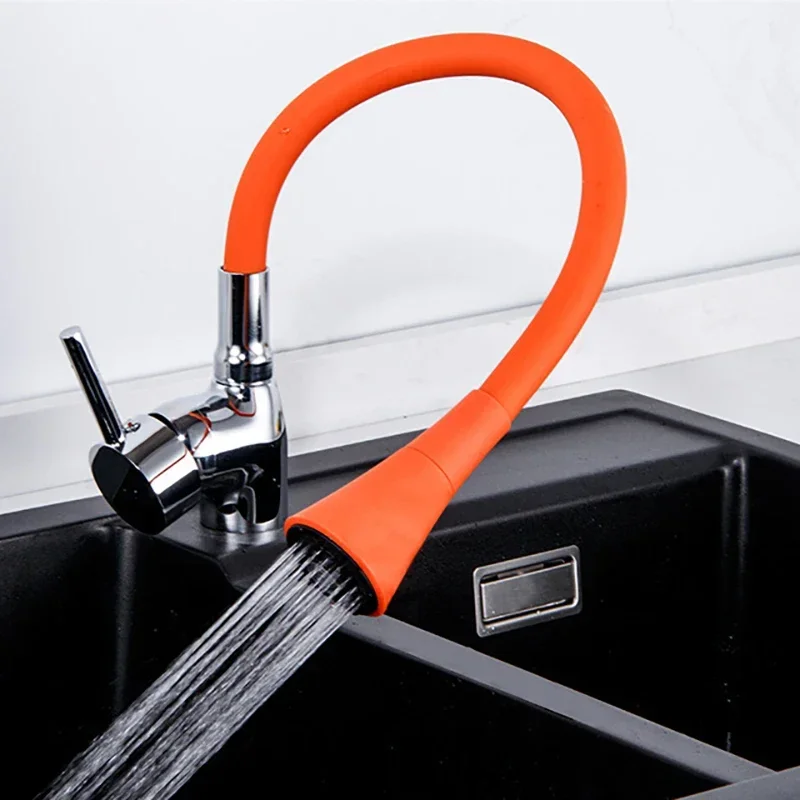 Kitchen Faucet Rotate Spring Rubber Deformation Faucets Mixer Tap Hot Cold Water Sink Kitchen Accessories Cardan Rotation