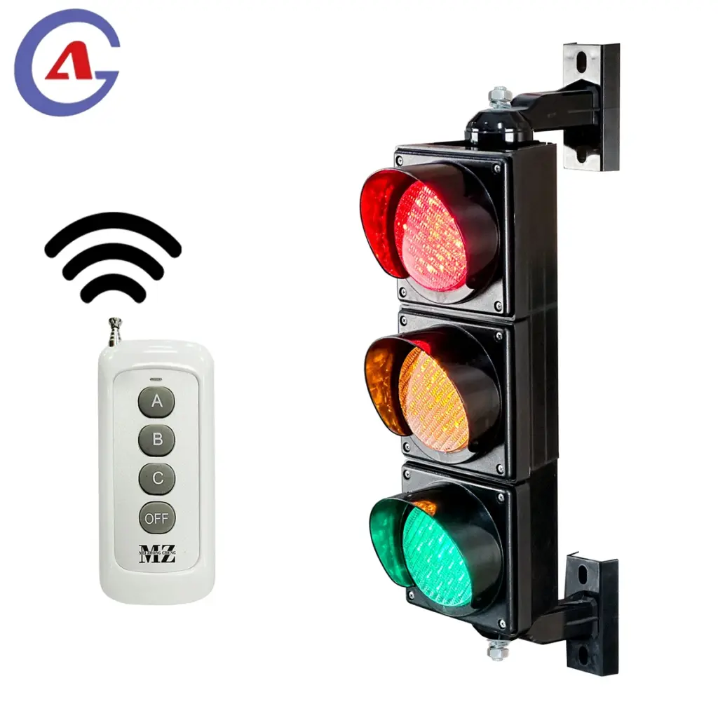 Traffic Light 【100mm/4inch Traffic Light Kit】AC85-265V | Stop/Go Signal Lamp | PC IP65 Waterproof | Remote Control Battery Not