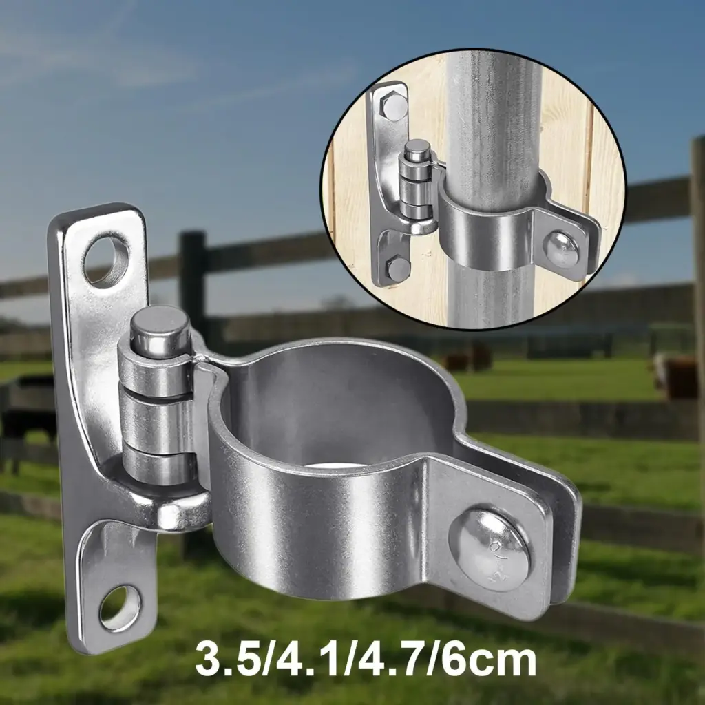 Gate Hinges Gate Post Hinge Chain Link Fence Thick,Sturdy,Hardware,Heavy Duty Parts Fence Post Stainless Steel Wall Mount