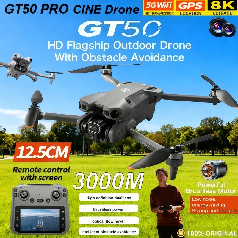 NEW Original GT50 Drone 8K WIFI GPS Professional HD Aerial Photography Remote Control Aircraft HD Dual Camera Quadcopter Toy UAV