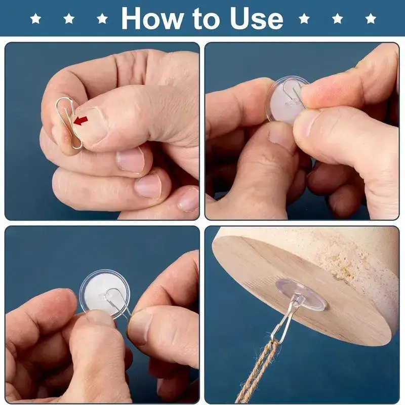 Pack Of 30-100 Transparent Ceiling Hooks For No Drill Installation And Portable Use 22/30MM