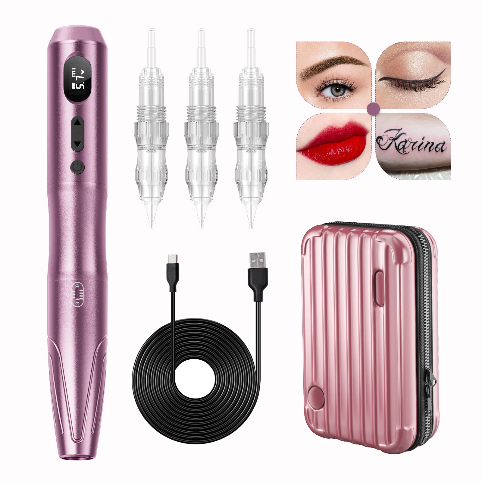 Biomaser Wireless Permanent Makeup Machine Eyebrow Tattoo Machine Cordless Digital Pen For Microblading Eyeliner Lip Tattoos