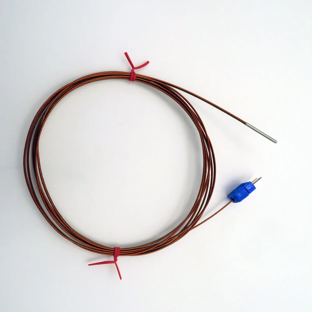 Type T Ultra-premium Thermocouple HighTemperature Probe with mini male plug 22AWG 7 strand for Temperature Recorder