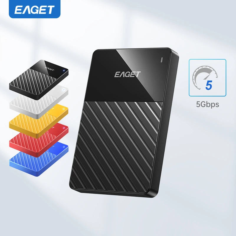 Eaget Portable External Hard Drive 5Gbps SATA HDD 1TB 4TB 5TB LED Hard Disk USB3.0 External HD Compatible for SamSung PC Mac