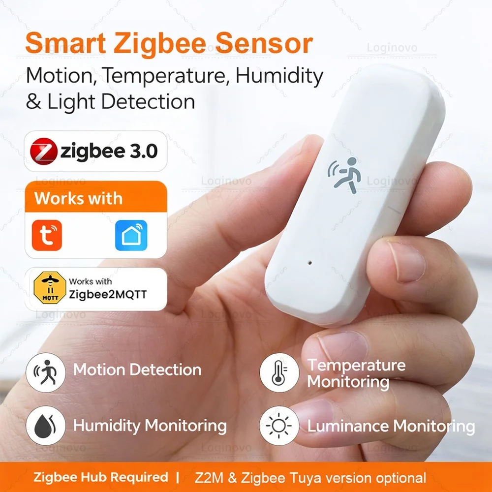 Zigbee Human PIR Motion Sensor Illuminance Temperature Humidity 10G Mmwave Radar Detection For Tuya Smart Life & Z2M Optional