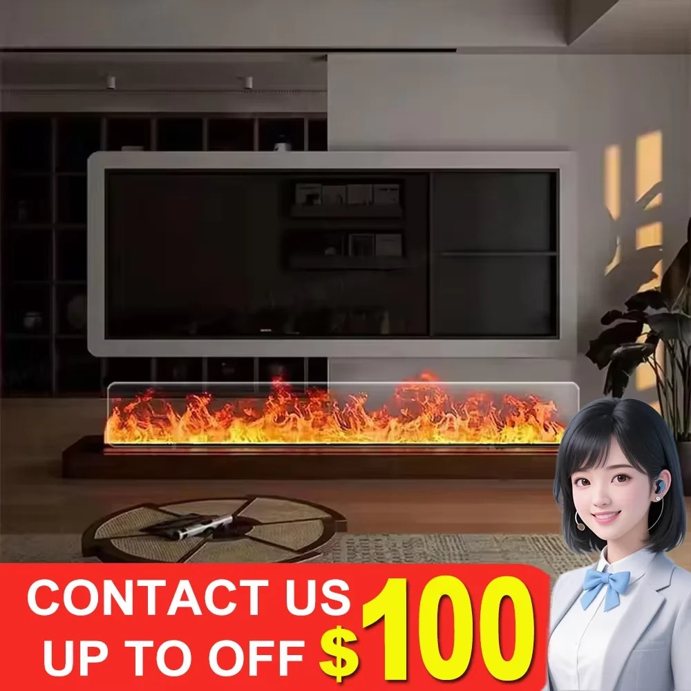 Mist Fireplace Electric Water Vapor Fireplace Heater-Realistic Flames Quiet Energy Efficient Suitable for Home/Office Decoration