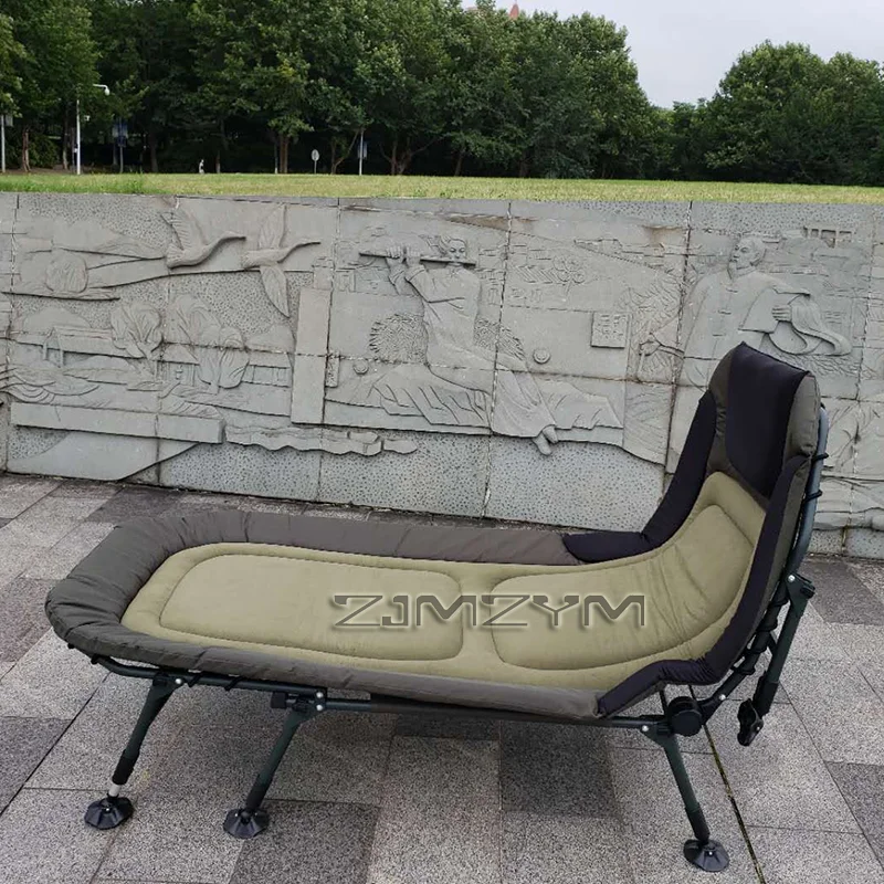 Folding Bed Recliner Single Office Household Camping Portable Nap Bed Simple Design for Lunch Breaks，Lounge Chair