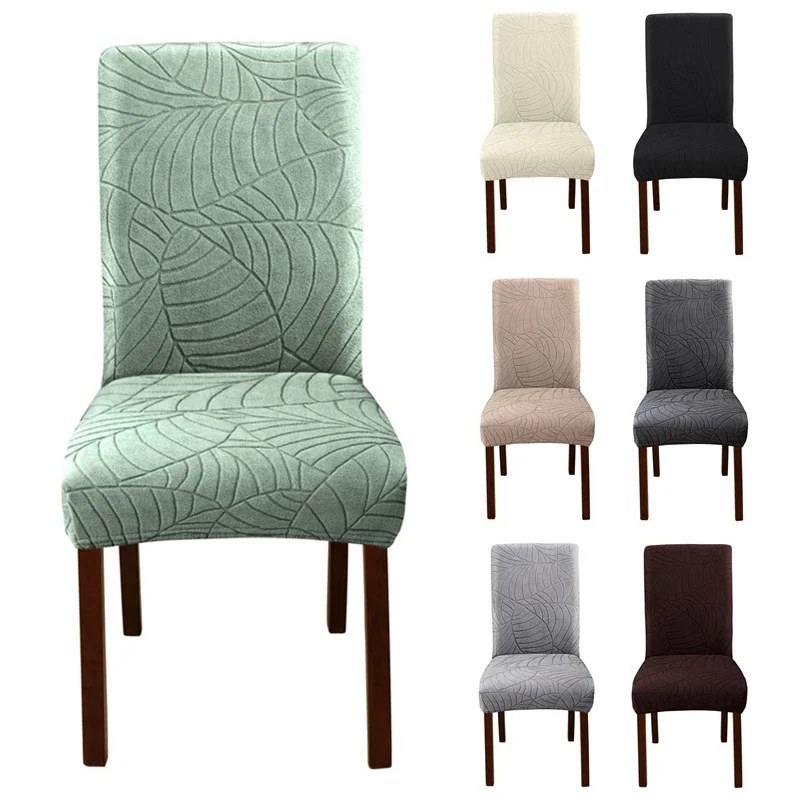 Elastic Dining Room Chair Cover Stretch Jacquard Kitchen Cheap Chair Cover Slipcover for Dining Kitchen Hotel Wedding Banquet