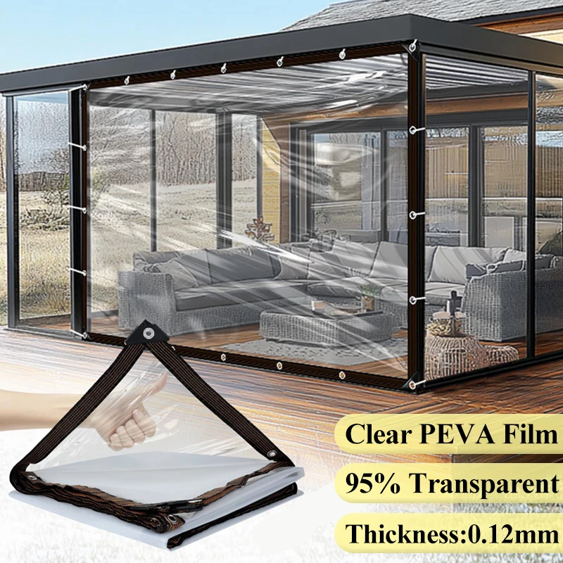 Transparent Waterproof Cloth Rainproof and Sunscreen Tarpaulin - Very Suitable for Garden Courtyard Balcony Sunshade and Camping