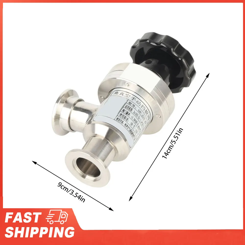 KF25 304 Stainless Steel High Vacuum Manual Right Angle Bellow Isolation Valve
