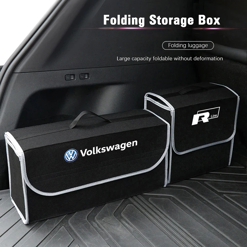 Car Tool Organizer Box Folding Storage Bag Toolbox Trunk For VW GTI Polo Golf Passat Tiguan Arteon Touareg Taigo Caddy Jetta CC